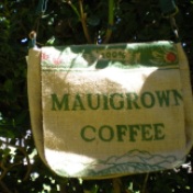 Small Messenger Burlap Coffee Sack Bag Maui Hawaii