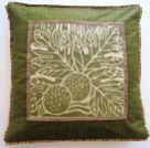 breadfruit pillow blockprint green