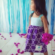 Girls Sleeveless purple teal dress