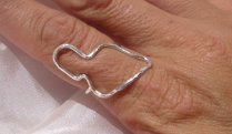 maui island shape ring silver or gold custom