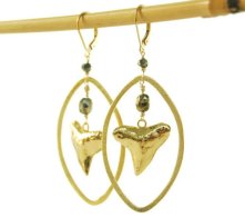 gold shark tooth hoop earrings