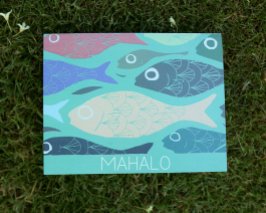 mahalo greeting card hawaii fish artwork