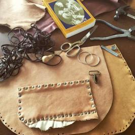 leather bag handmade leather silver jewelry